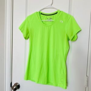 Women's Under Armour Fitted lime GRN shirt MEDIUM